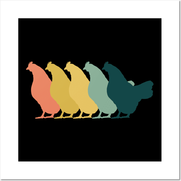 Chicken - Chicken Retro Wall Art by Kudostees